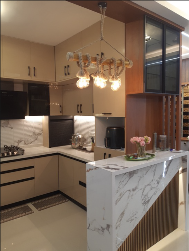 Breakfast counter interior project