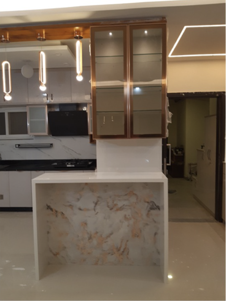 Breakfast counter design by Budget Space Interiors