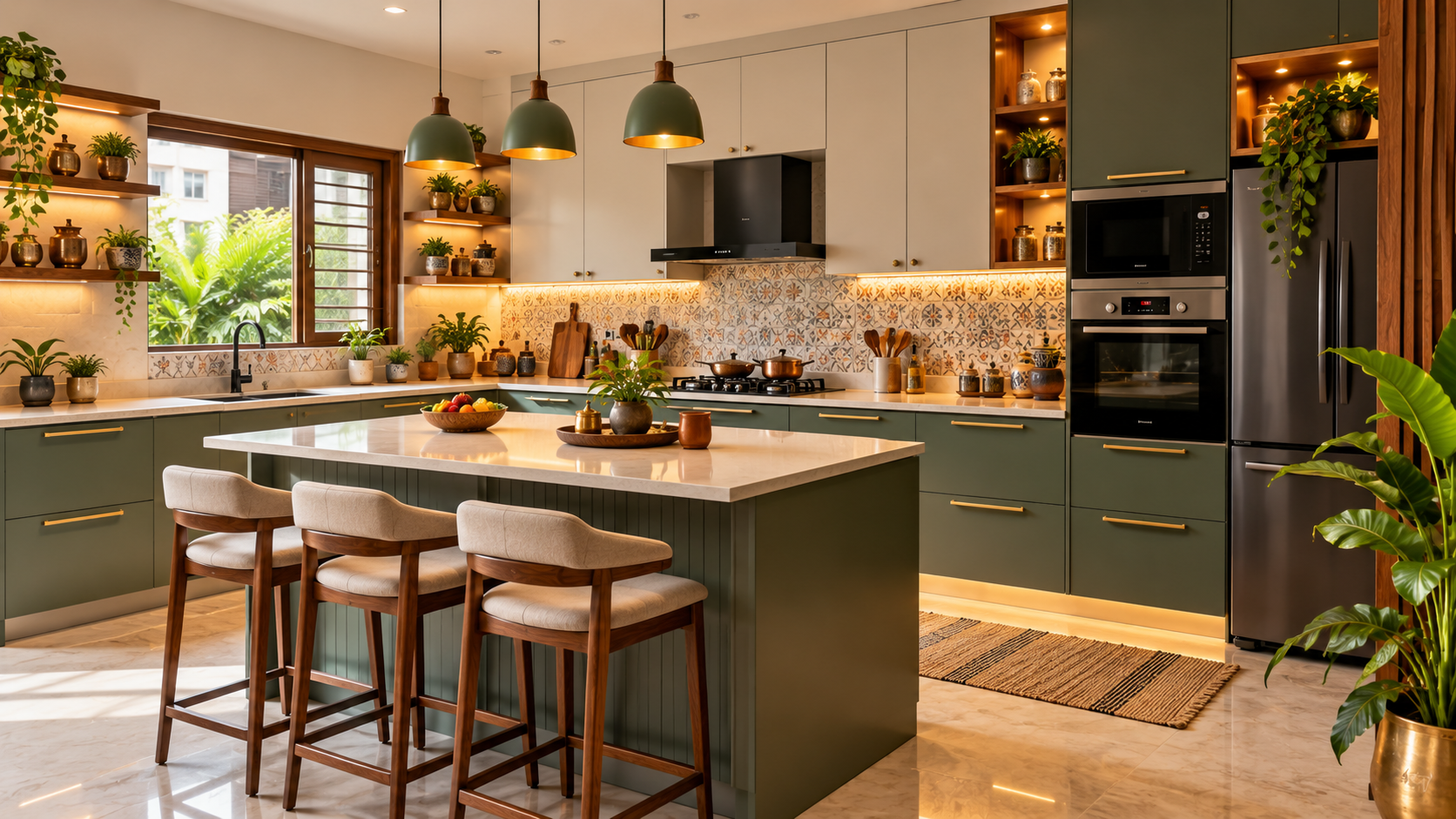 Modern modular kitchen interior