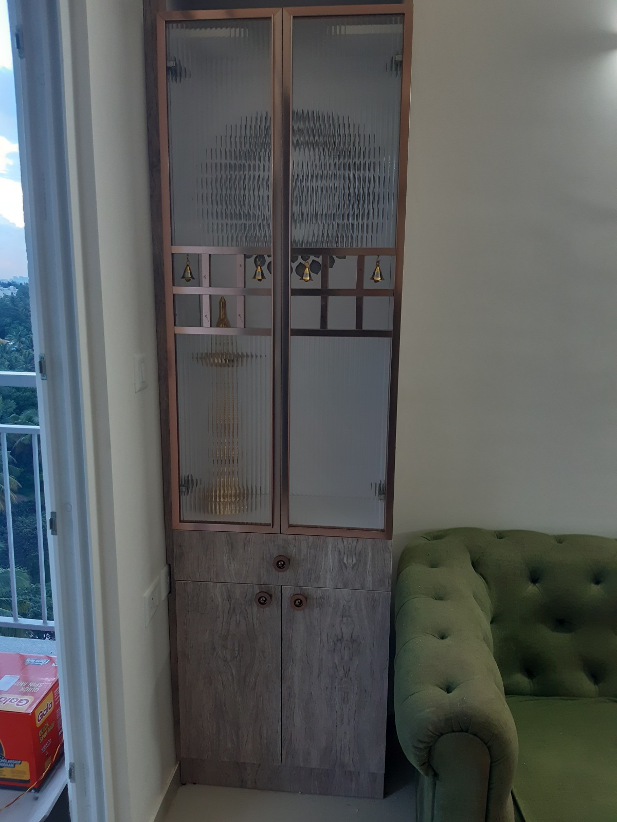 Pooja unit design by Budget Space Interiors
